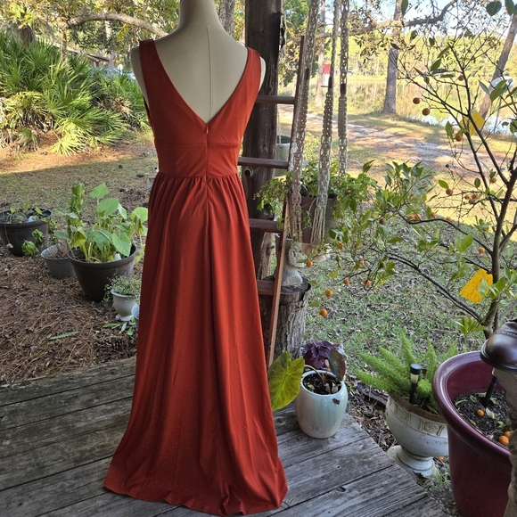 Ever Pretty Chiffon High Slit Sleeveless Formal Dress In Burnt Orange Size 4 - Picture 8 of 16